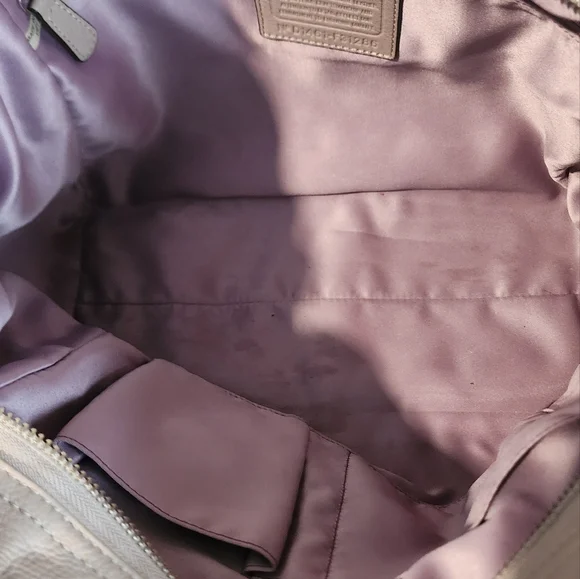 Coach Park Carrie Putty Beige Studded Rivets Tote Bag - Picture 6 of 7